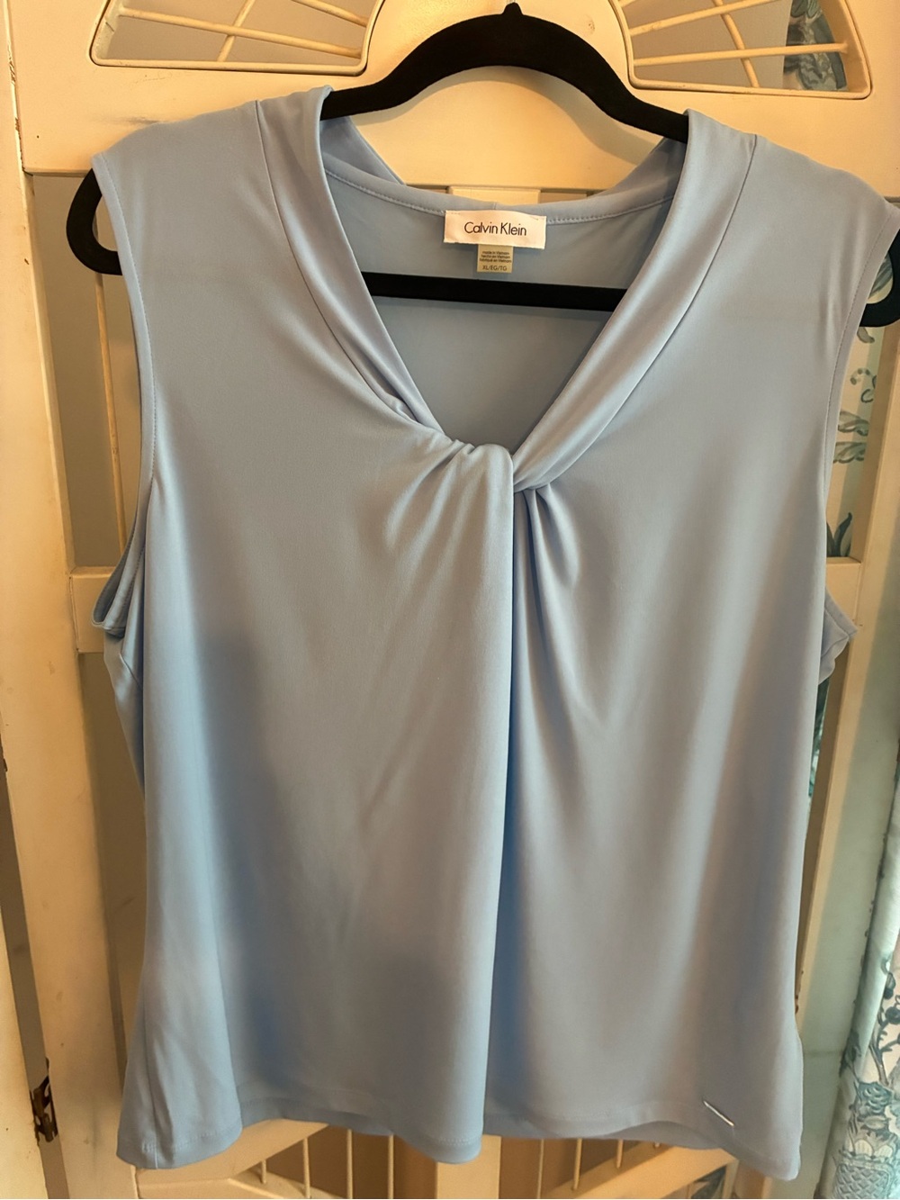 Calvin Klein Pale Blue Twist-Neck Sleeveless Camisole